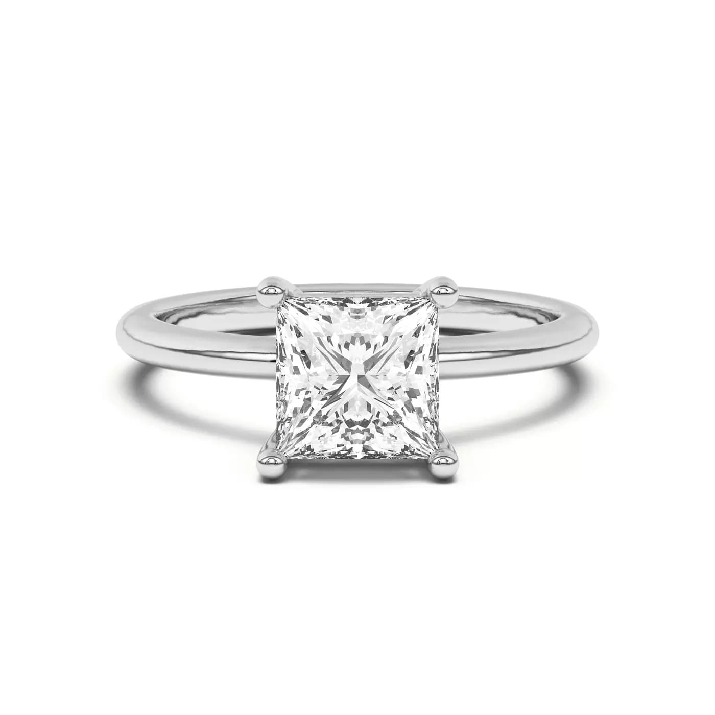 Amgela Princess Solitaire Engagement Ring
