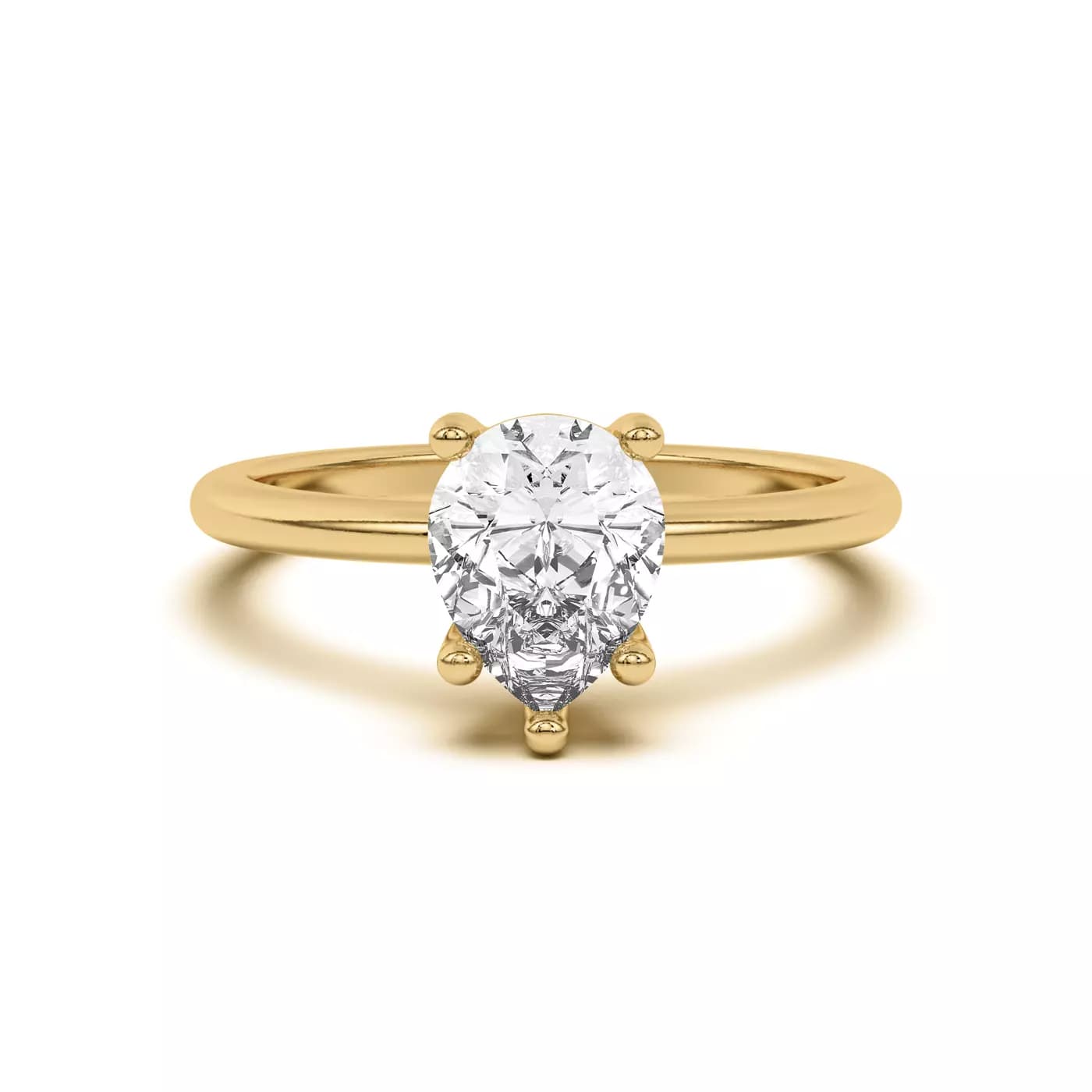 Amgela Pear Solitaire Engagement Ring